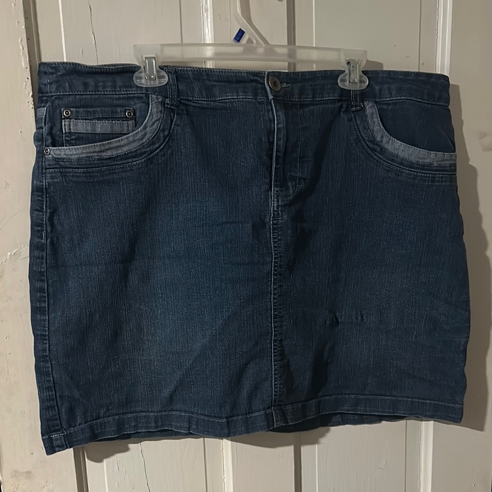 CJ Banks Casual Blue Mini Skort